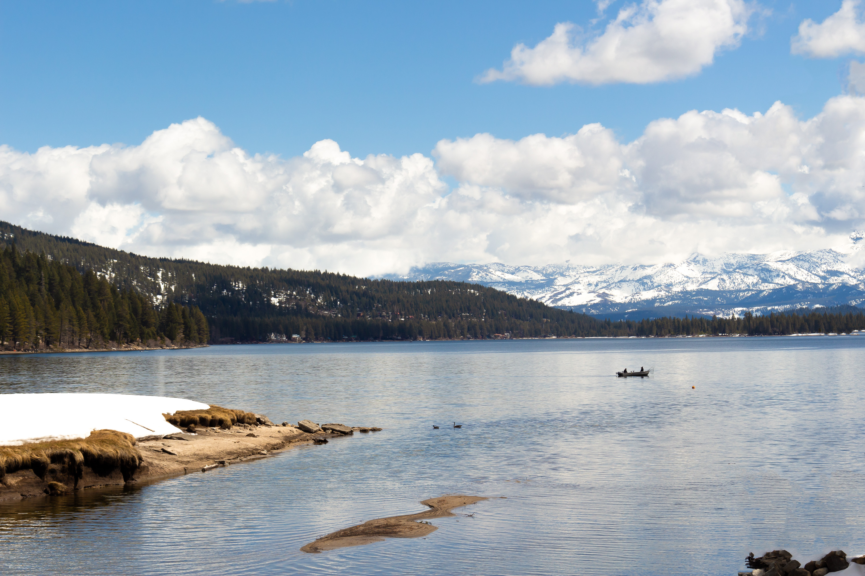 Winter fishing on Lake Donner